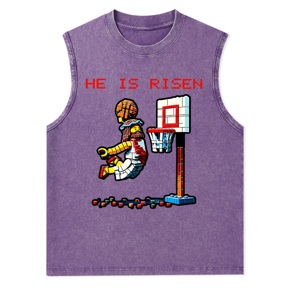He Is Risen Christian Washed Tank Top