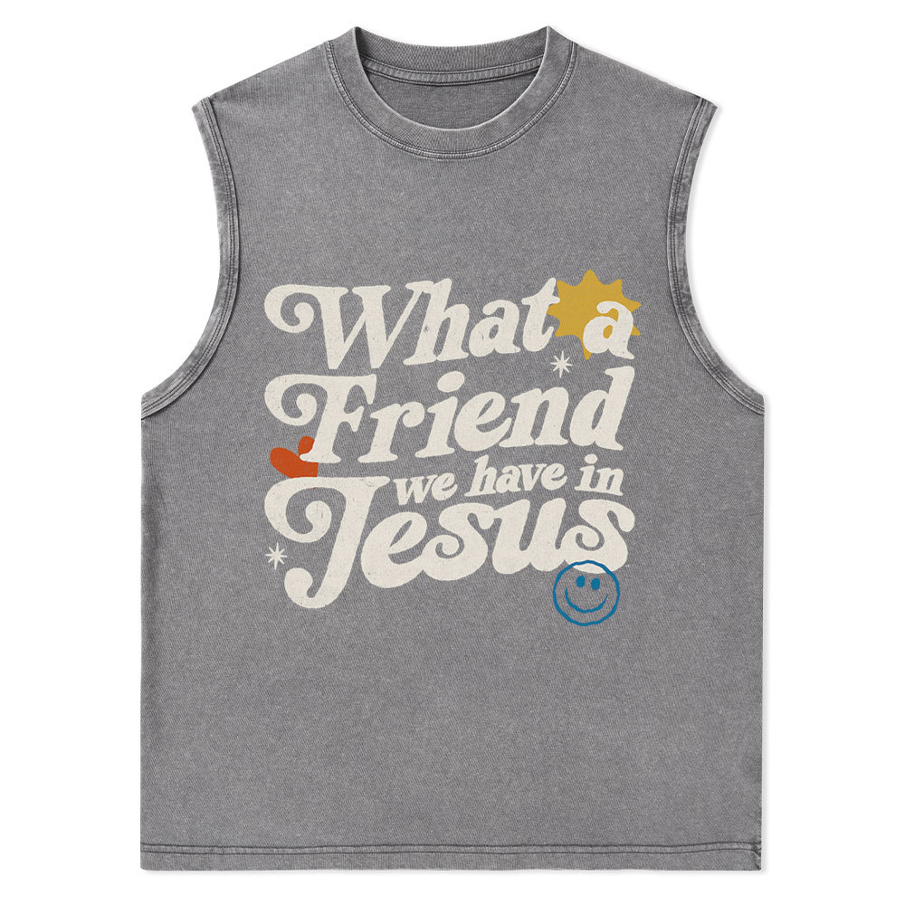 What Friend We Have In Jesus Christian Washed Tank Top