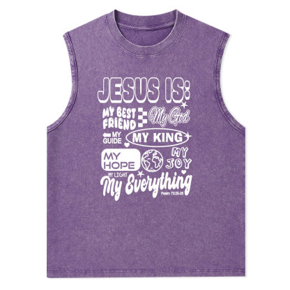 Jesus Is My Best Friend Christian Washed Tank Top