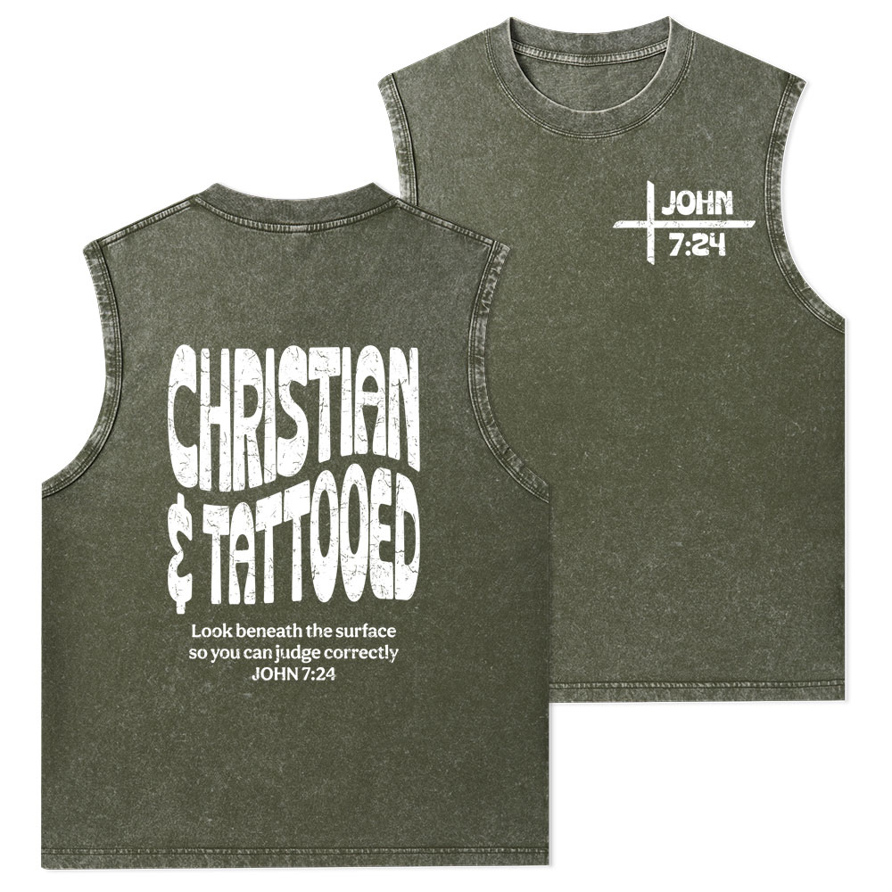 Christian & Tattooed Christian Washed Tank Top