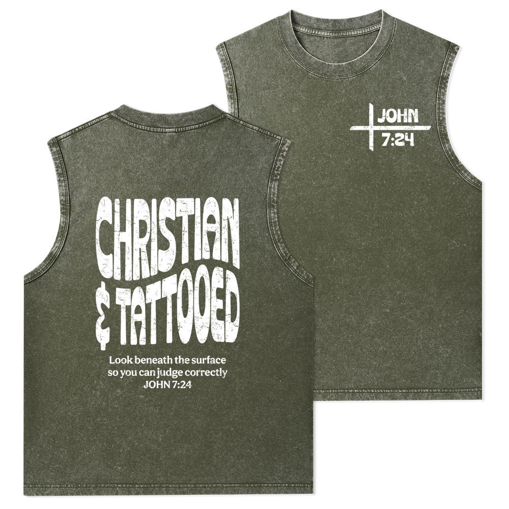 Christian & Tattooed Christian Washed Tank Top
