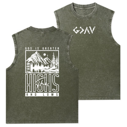 God Is Greater Christian Washed Tank Top