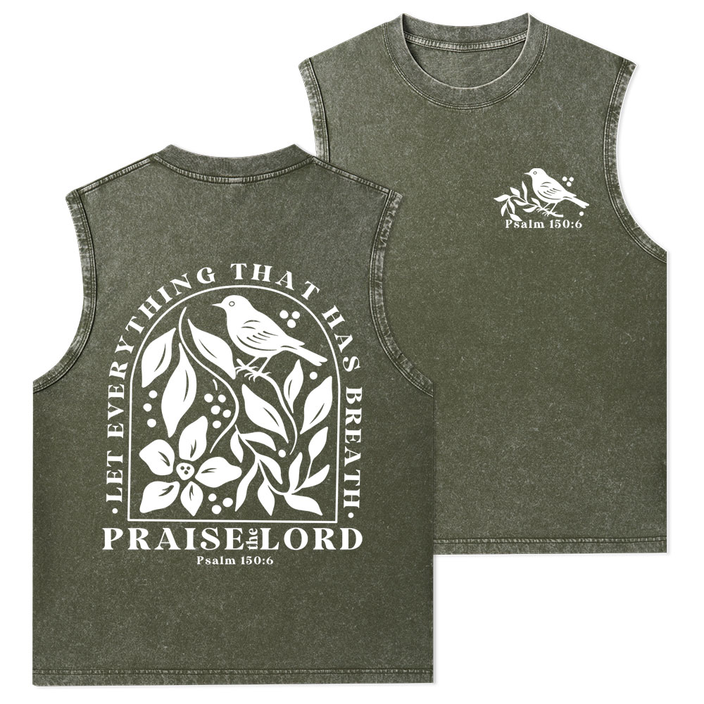 Let Everything That Has Breath Christian Washed Tank Top