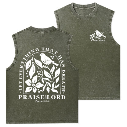 Let Everything That Has Breath Christian Washed Tank Top