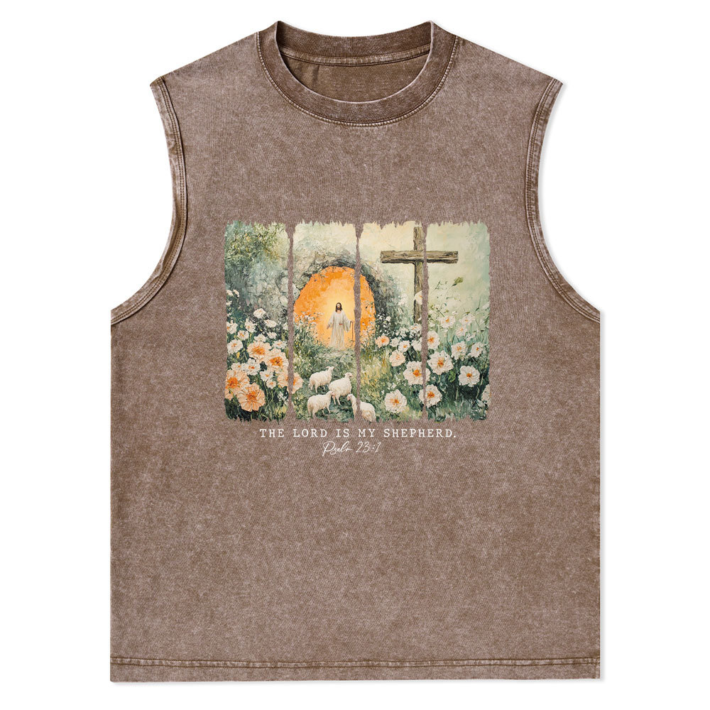 The Lord Is My Sheperd Christian Washed Tank Top