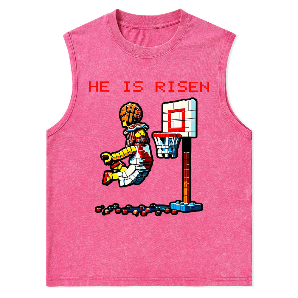 He Is Risen Christian Washed Tank Top