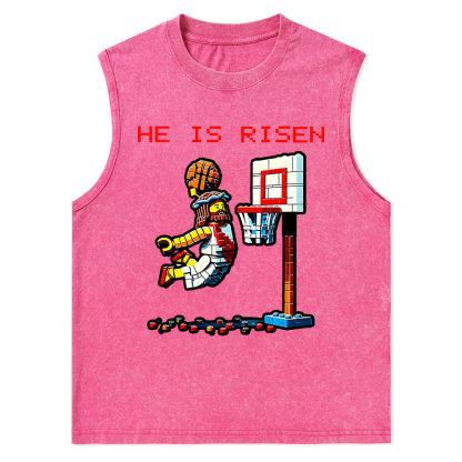 He Is Risen Christian Washed Tank Top