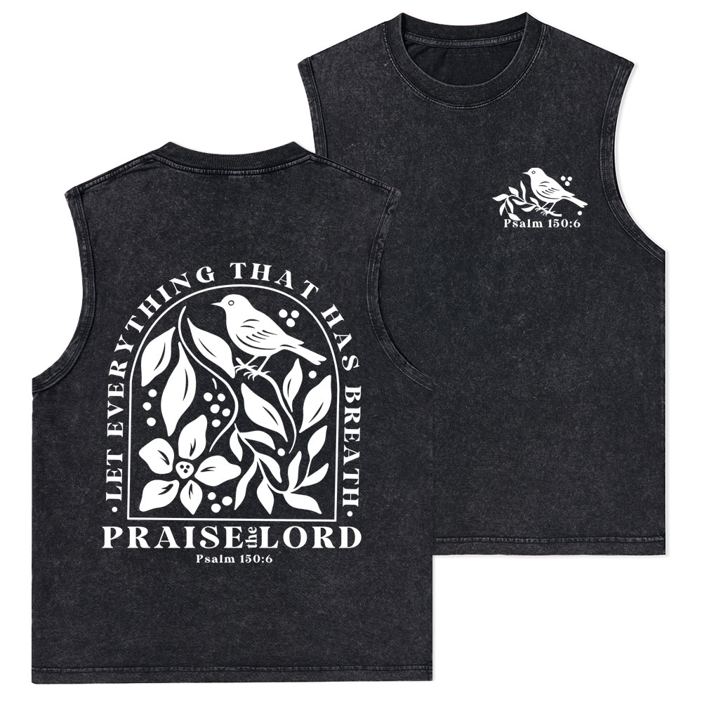 Let Everything That Has Breath Christian Washed Tank Top