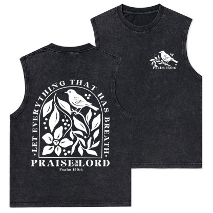 Let Everything That Has Breath Christian Washed Tank Top