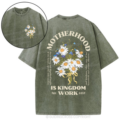 Motherhood Is Kingdom Christian Washed T-Shirt