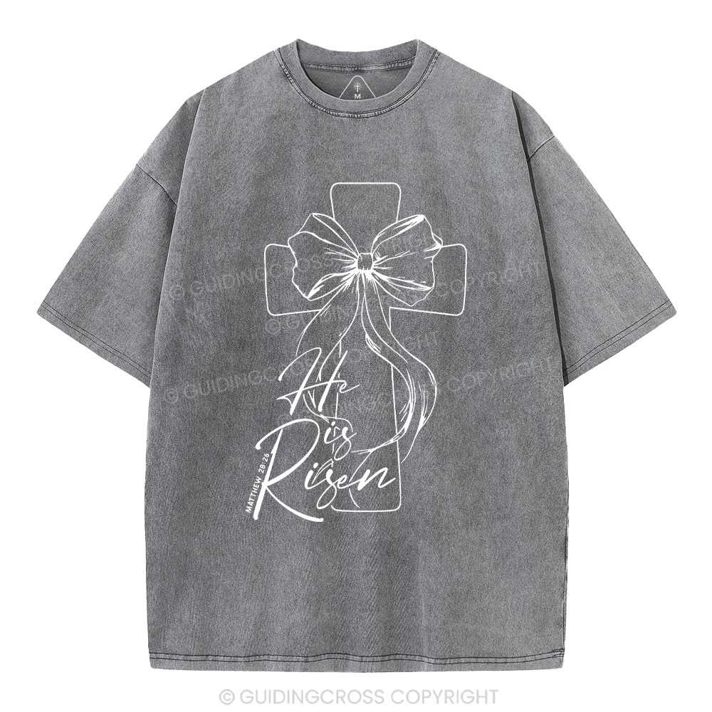 He Is Risen Christian Washed T-Shirt