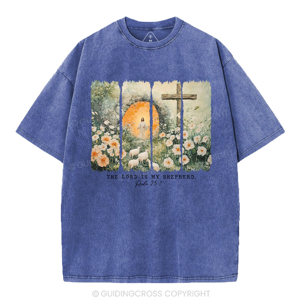 The Lord Is My Sheperd Christian Washed T-Shirt