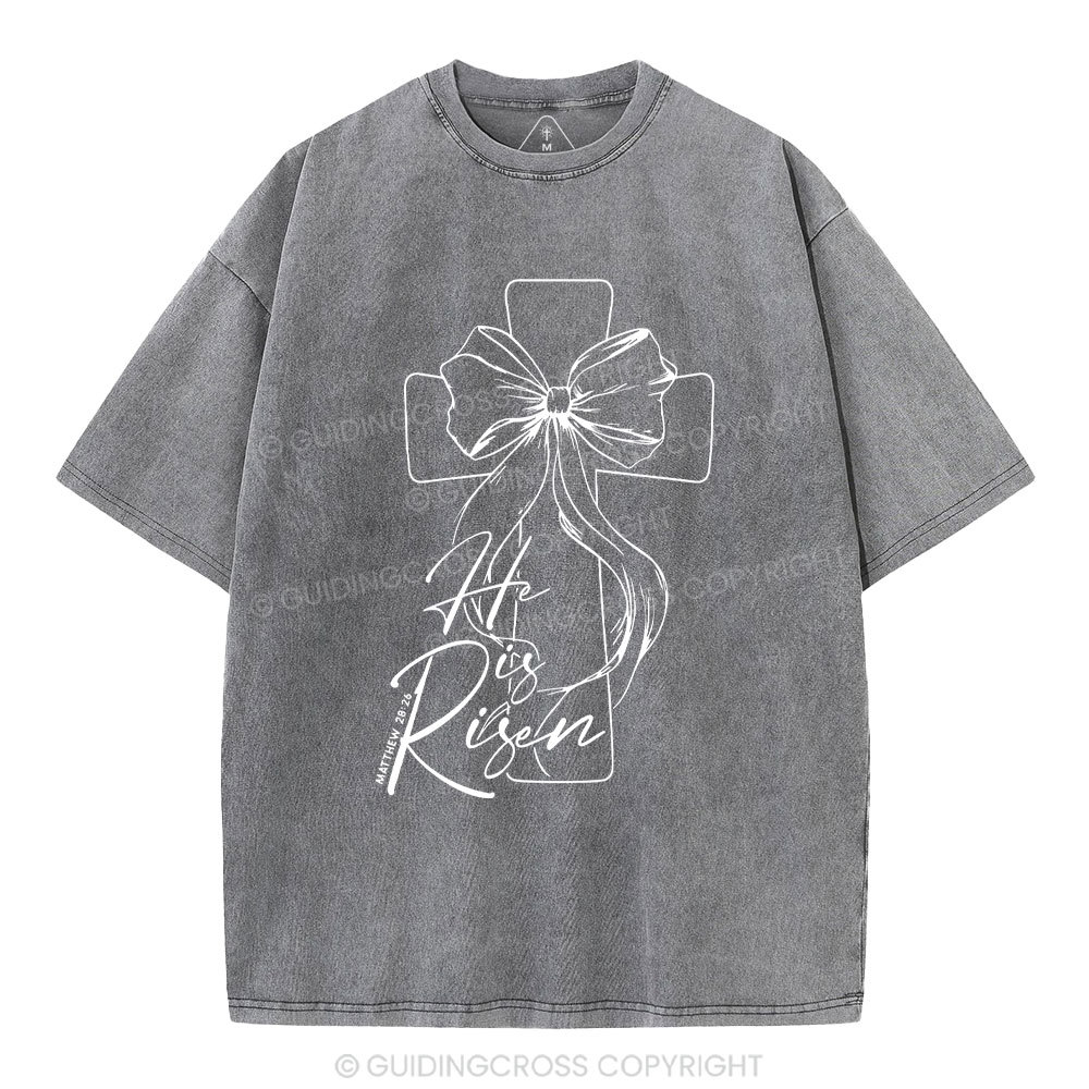 He Is Risen Christian Washed T-Shirt