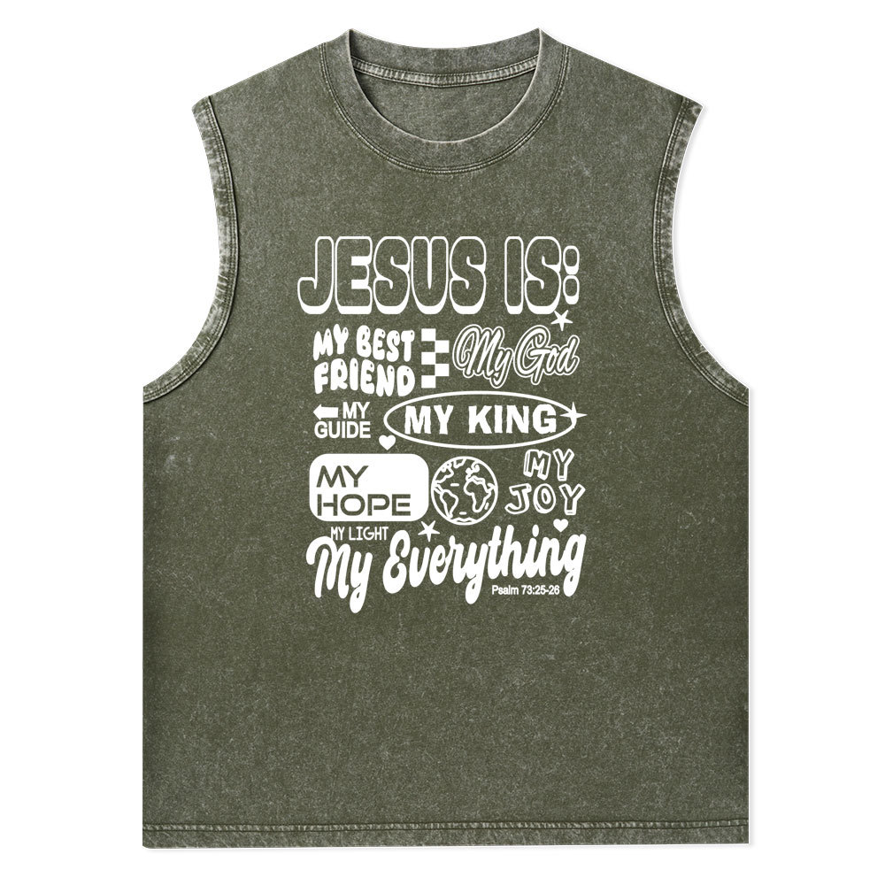 Jesus Is My Best Friend Christian Washed Tank Top