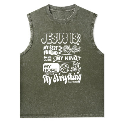 Jesus Is My Best Friend Christian Washed Tank Top