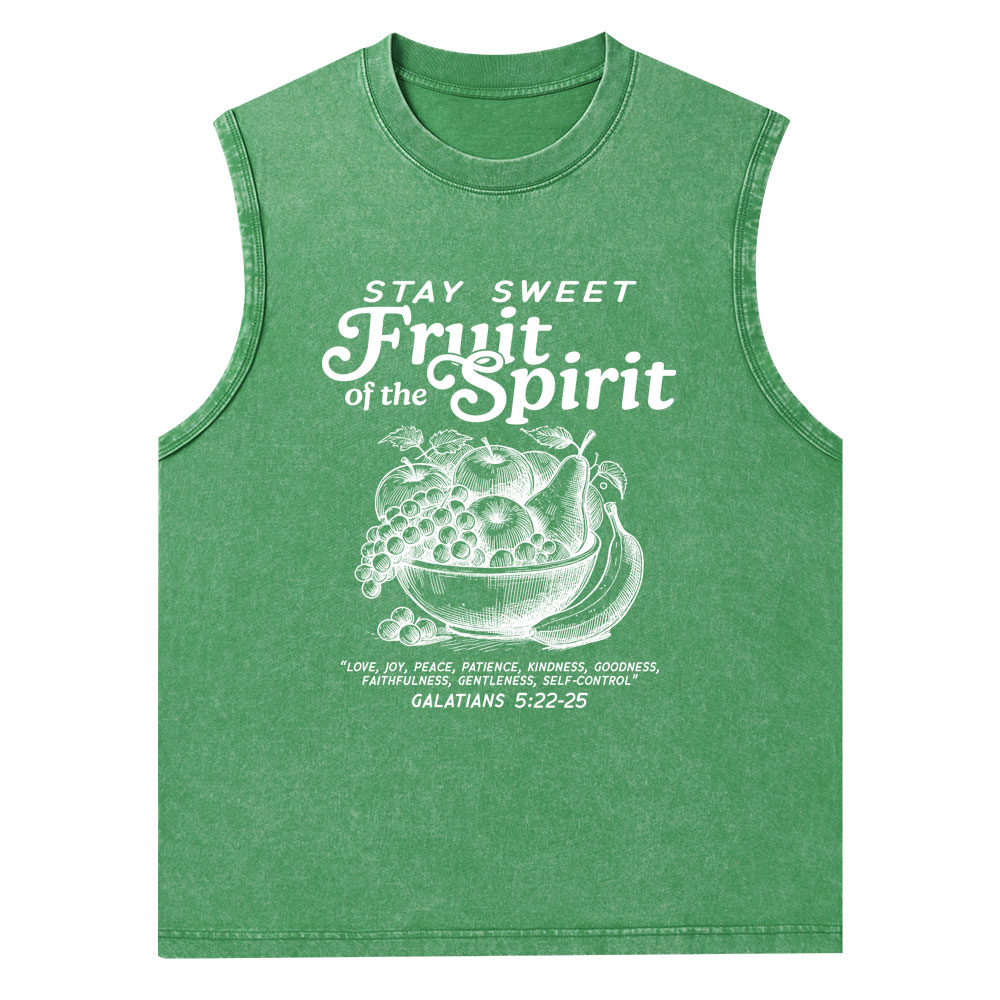 Stay Sweet Fruit Of The Spirit Christian Washed Tank Top