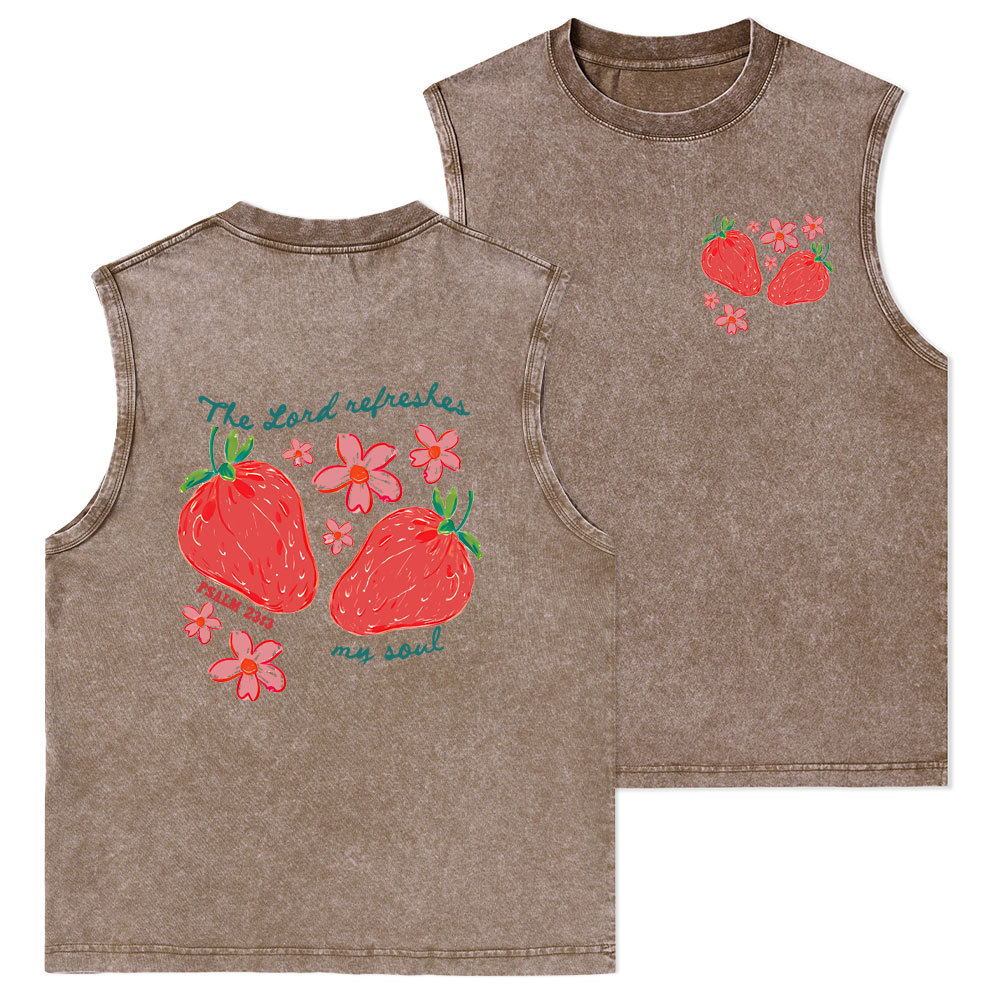 The Lord Refreshes My Soul Christian Washed Tank Top