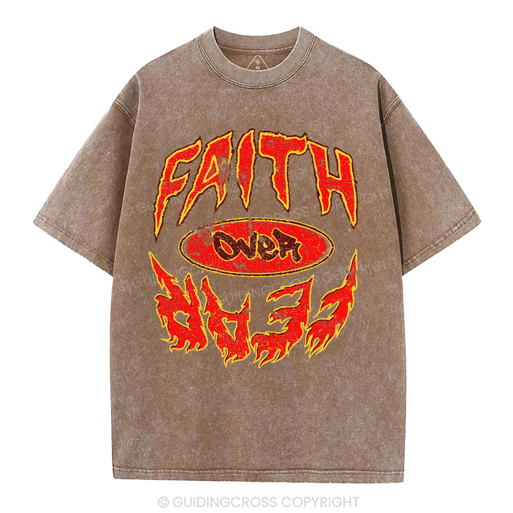 Faith Over Fear Christian Washed T-Shirt