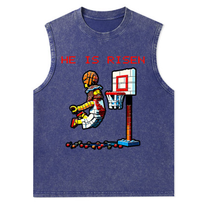 He Is Risen Christian Washed Tank Top