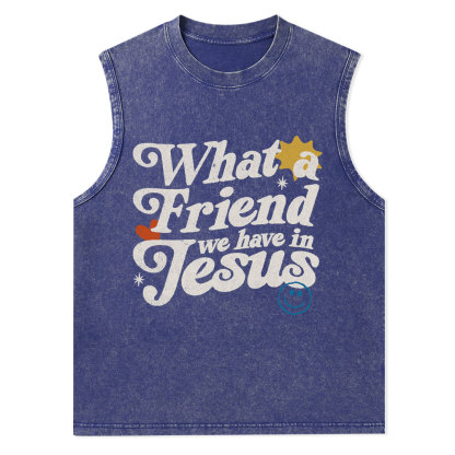 What Friend We Have In Jesus Christian Washed Tank Top