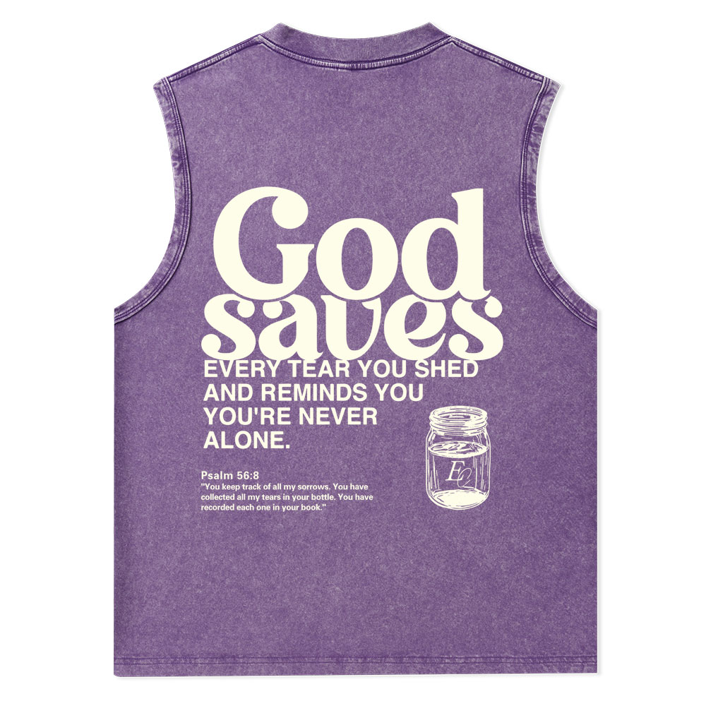 God Saves Christian Washed Tank Top