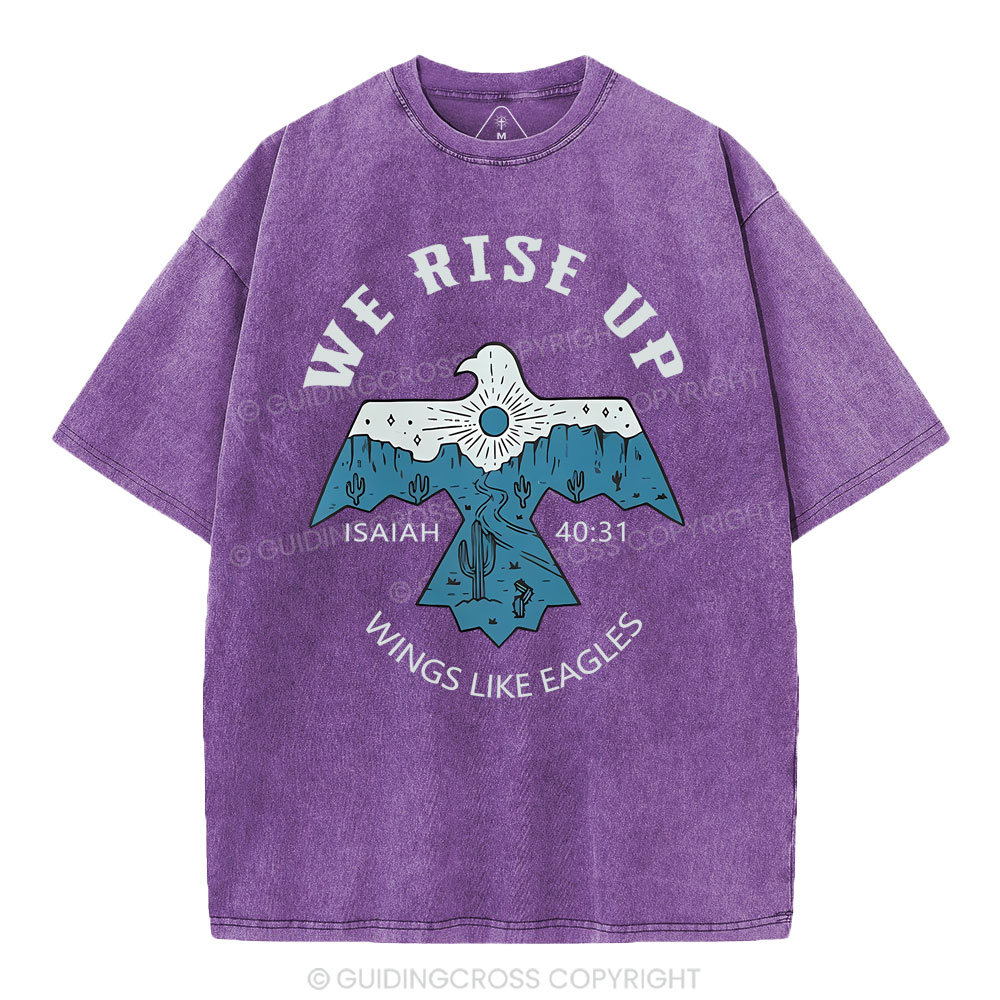 We Rise Up Christian Washed T-Shirt