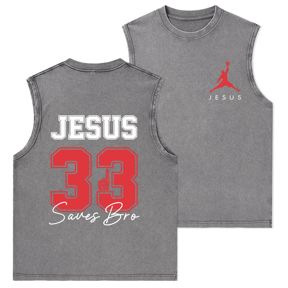 Jesus 33 Christian Washed Tank Top