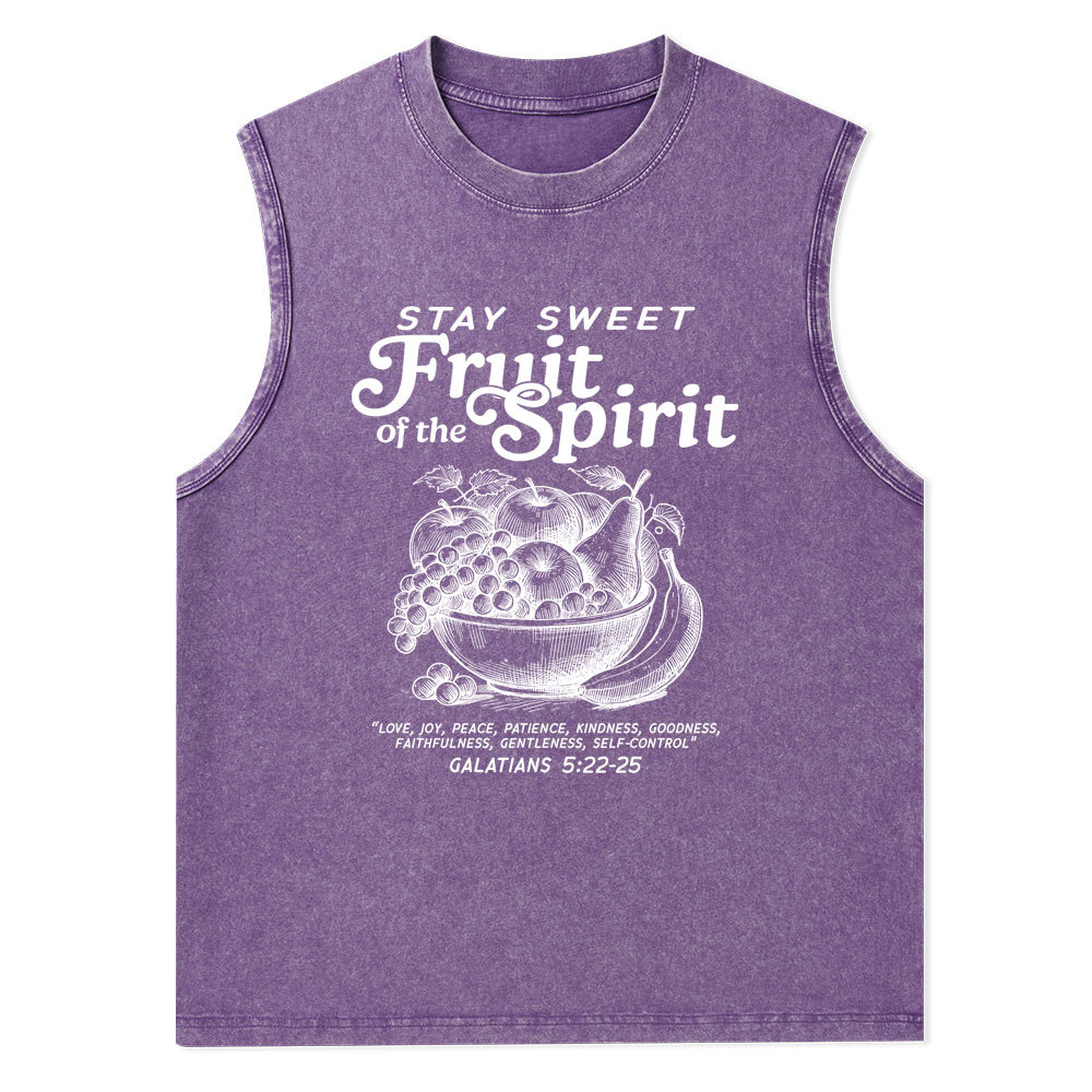 Stay Sweet Fruit Of The Spirit Christian Washed Tank Top