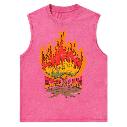 Here I Am Christian Washed Tank Top