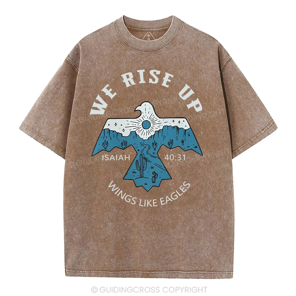 We Rise Up Christian Washed T-Shirt Sale - GuidingCross