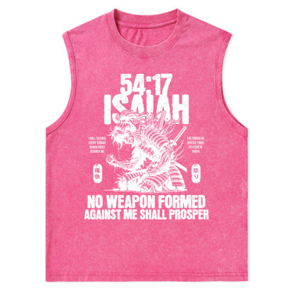 No Weapon Formed Against Me Shall Prosper Christian Washed Tank Top
