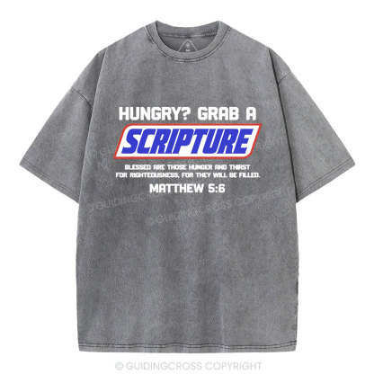 Hungry Grab A Scripture Christian Washed T-Shirt