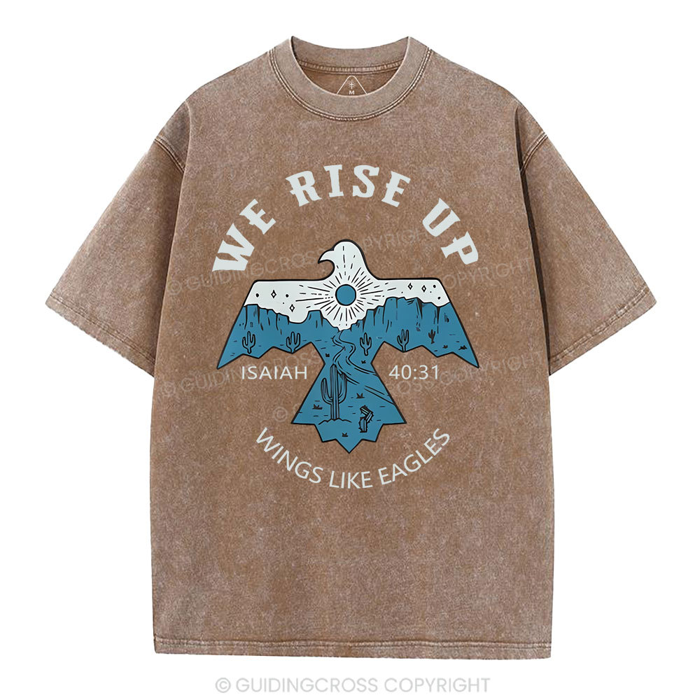 We Rise Up Christian Washed T-Shirt Sale - GuidingCross