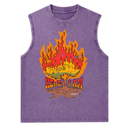 Here I Am Christian Washed Tank Top