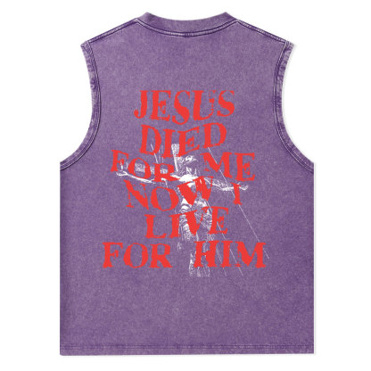 Jesus Died For Us Christian Washed Tank Top