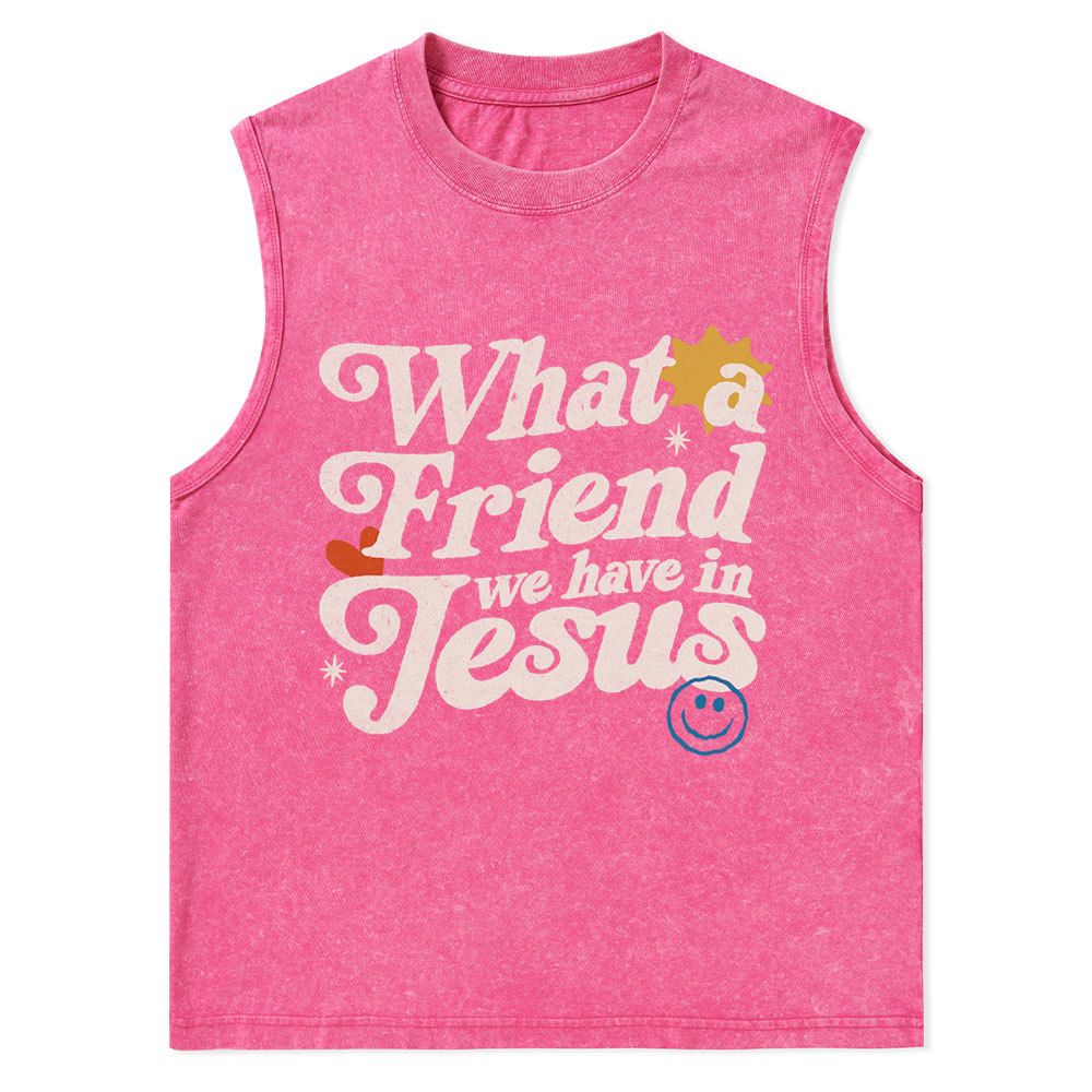 What Friend We Have In Jesus Christian Washed Tank Top