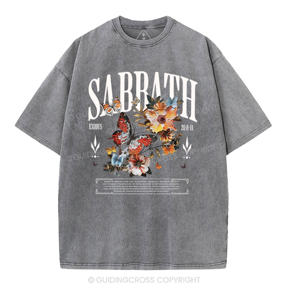 Sabbath Shalom Christian Washed T-Shirt