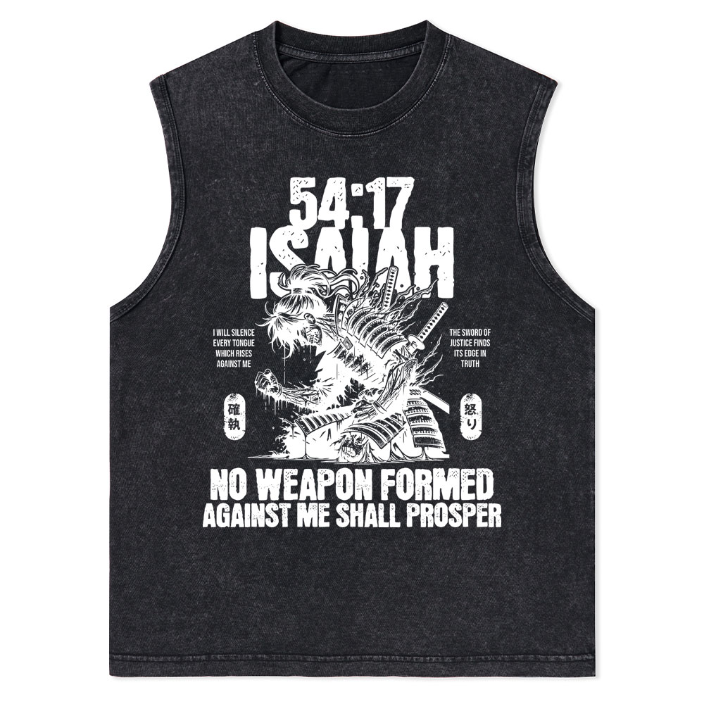 No Weapon Formed Against Me Shall Prosper Christian Washed Tank Top
