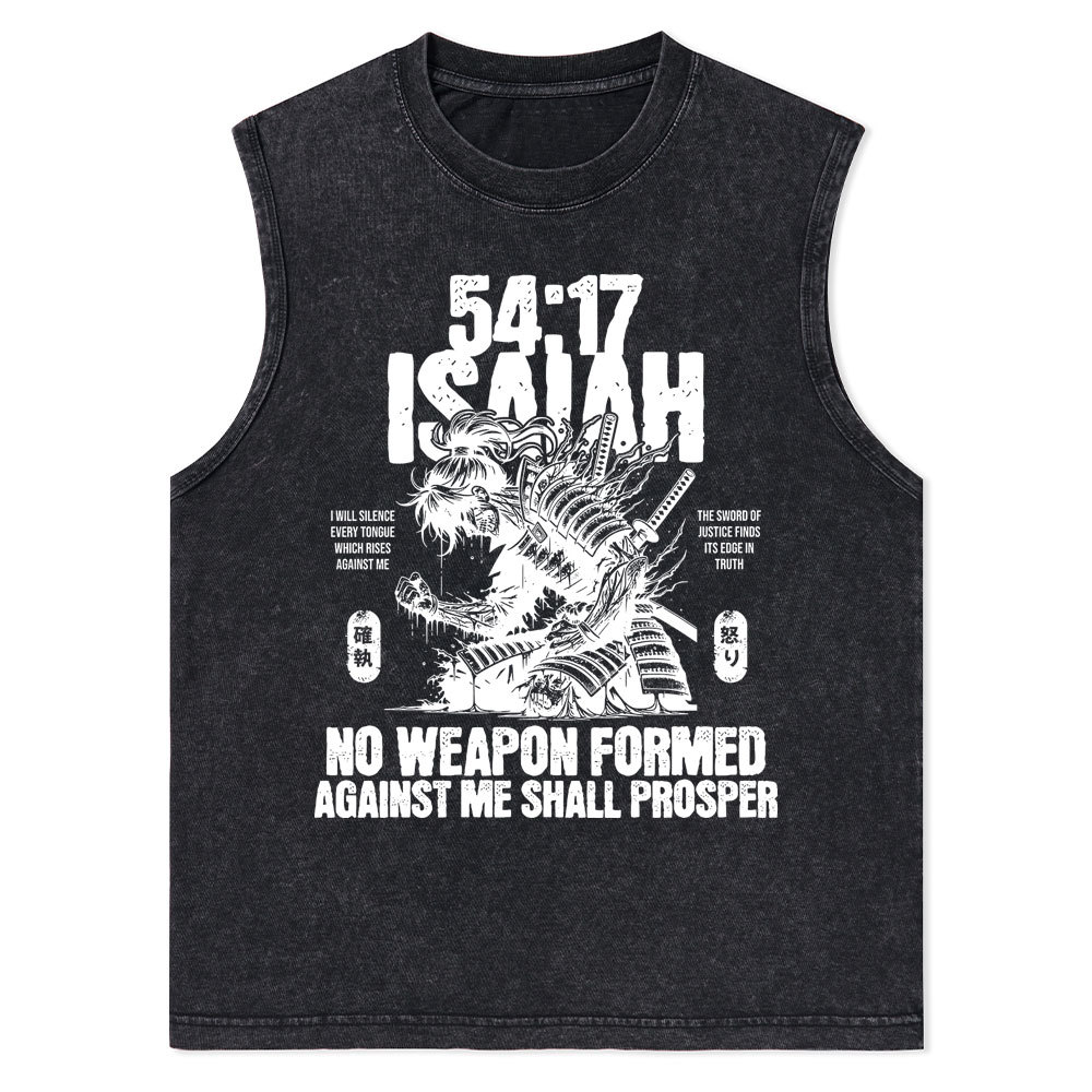 No Weapon Formed Against Me Shall Prosper Christian Washed Tank Top