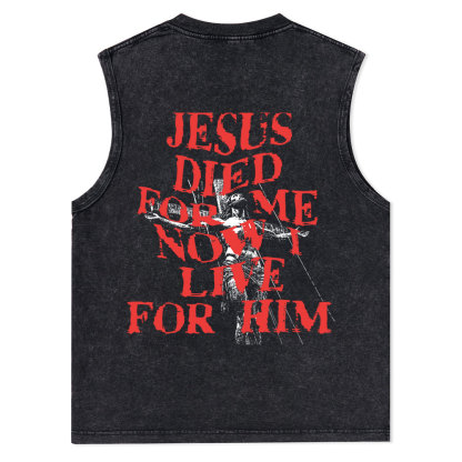 Jesus Died For Us Christian Washed Tank Top