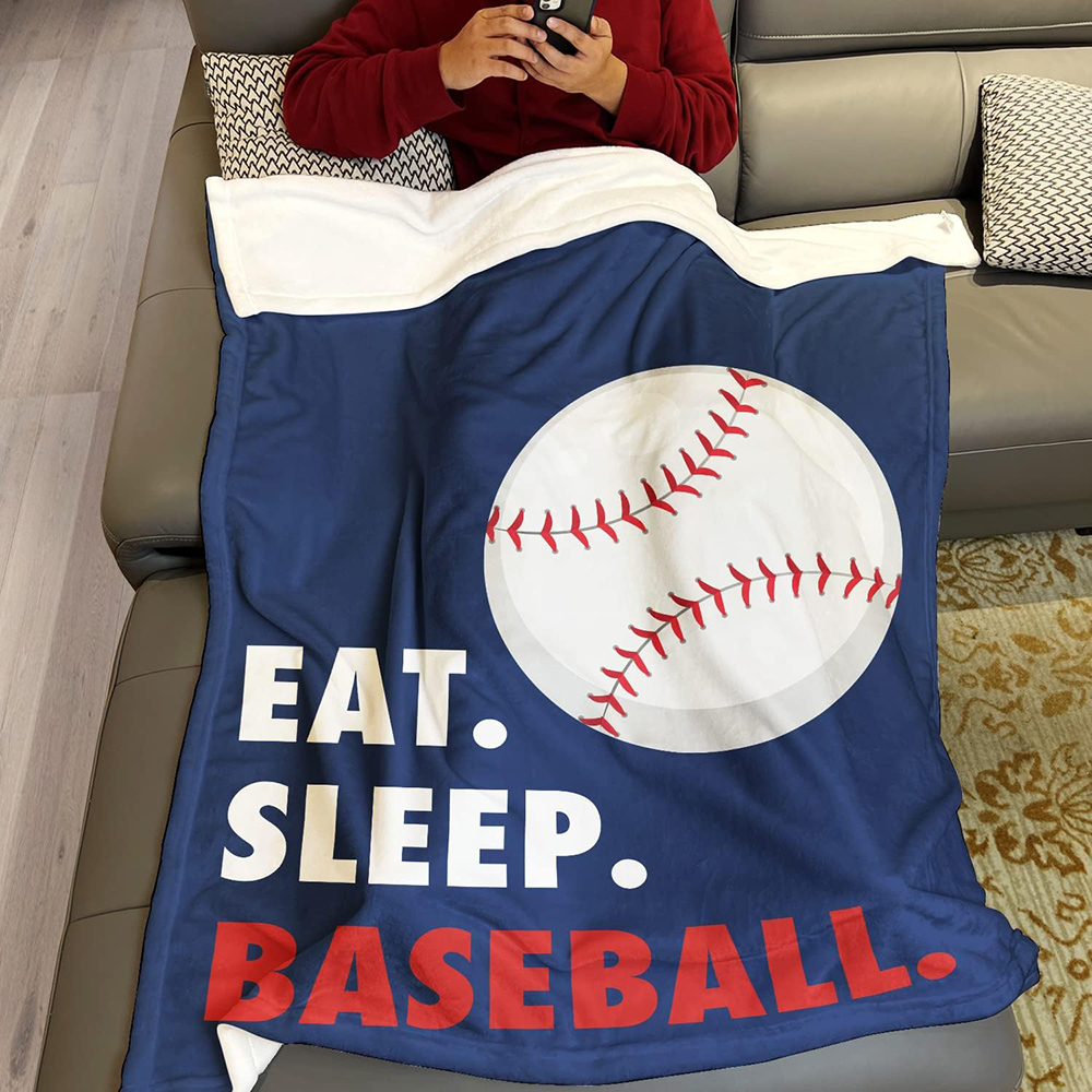Personalized Eat Sleep Baseball Basketball Soccer Football Blanket