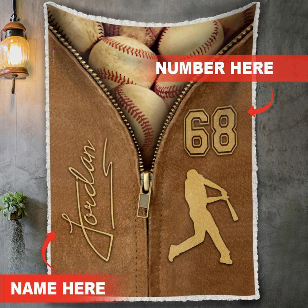 Personalized Baseball Blanket