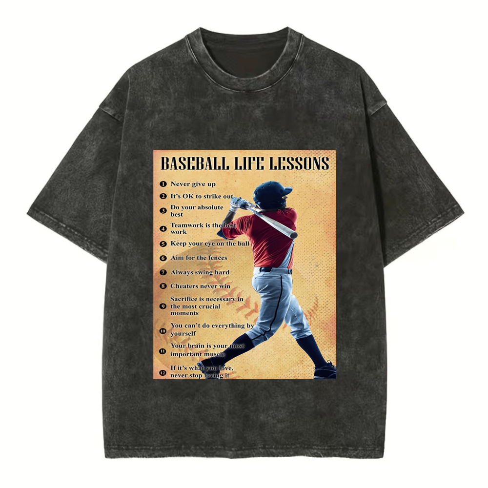 Baseball Life Lessons Baseball Washed T-Shirt