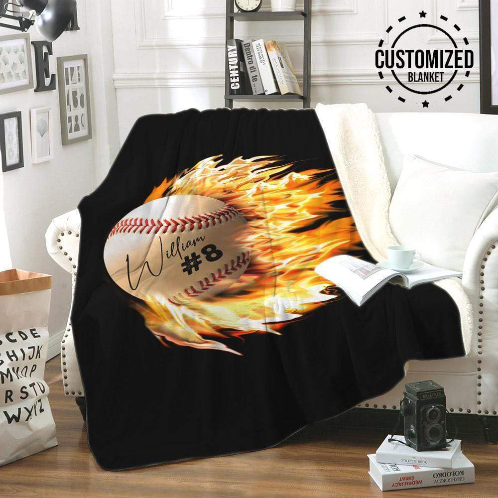 Personalized Baseball Blanket