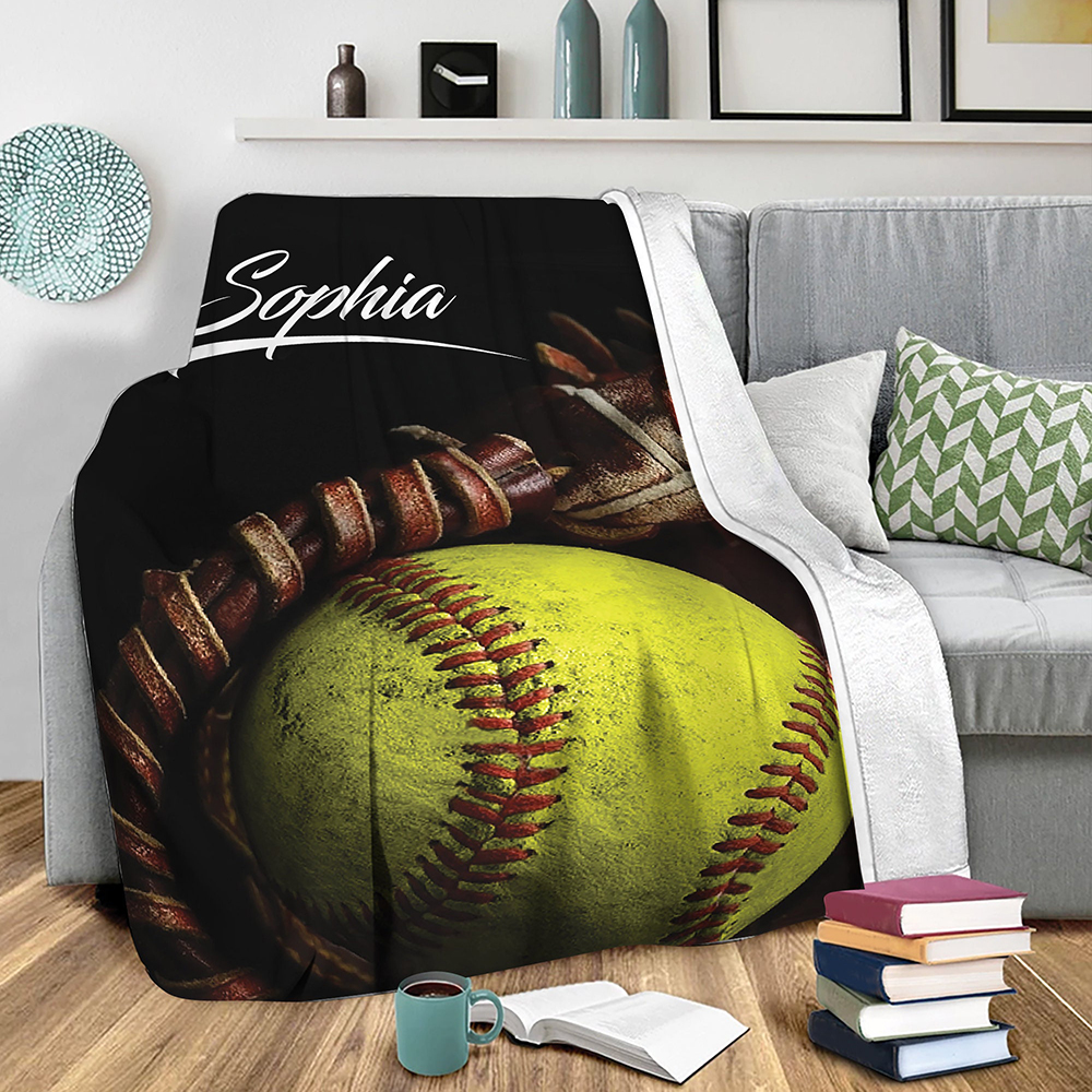 Personalized Softball Blanket