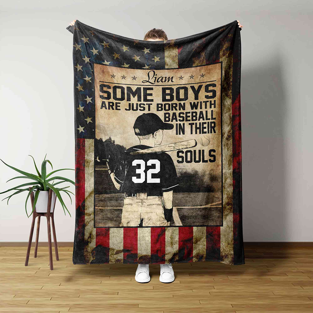 Some Boys Are Just Born With Baseball In Their Souls Blanket