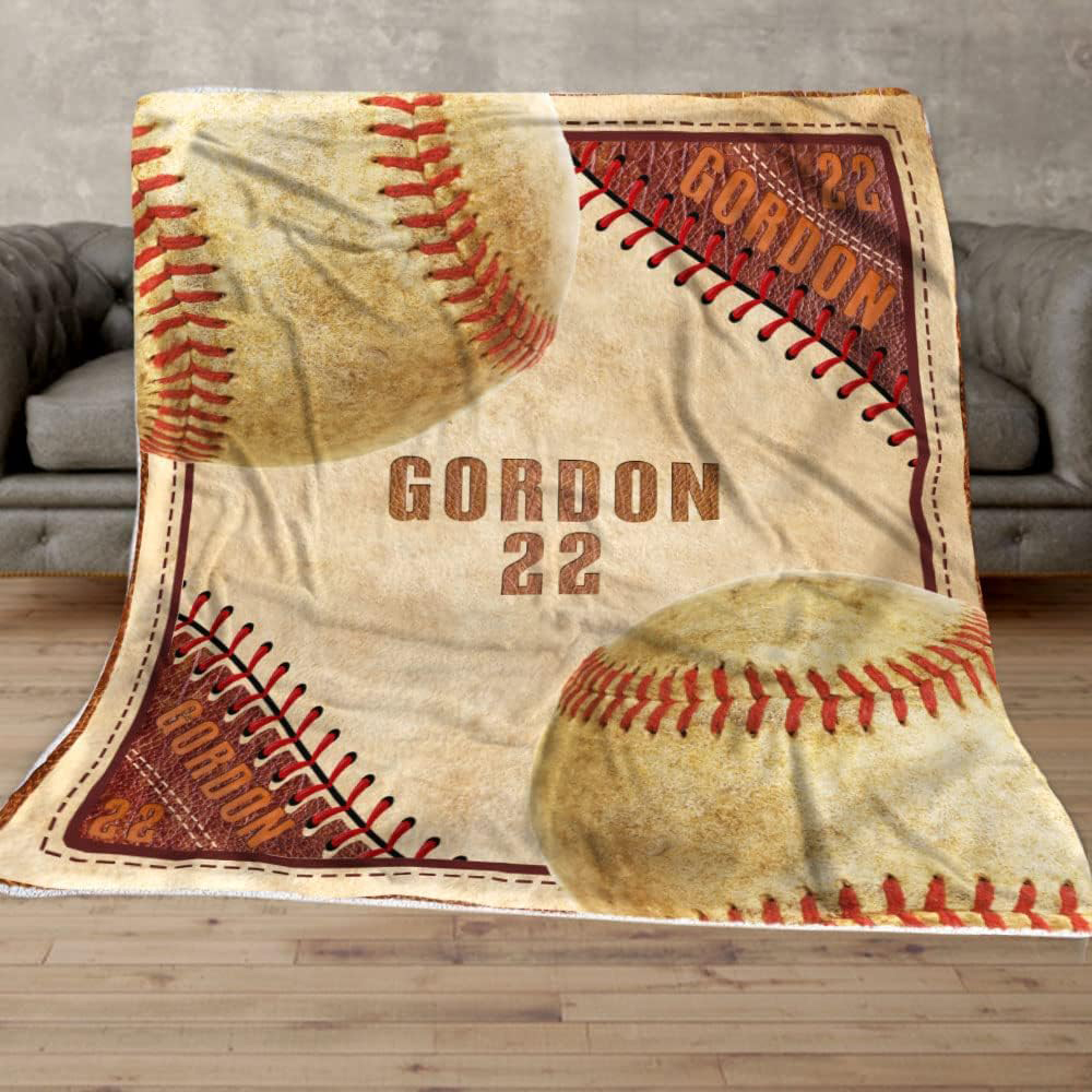 Personalized Basebal Pitching Grips Blanket