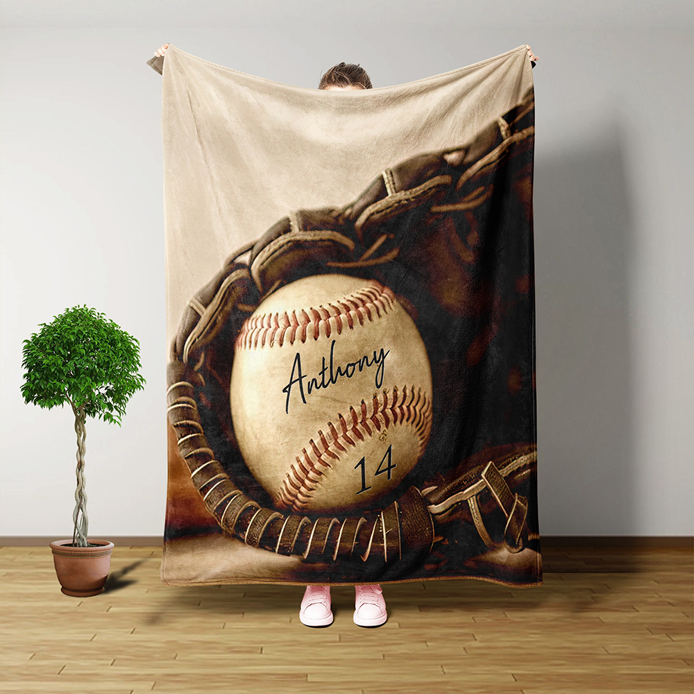 Personalized Baseball Blanket