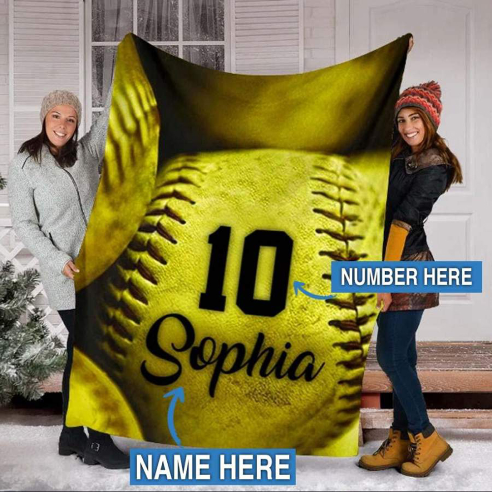 Personalized Softball Blanket