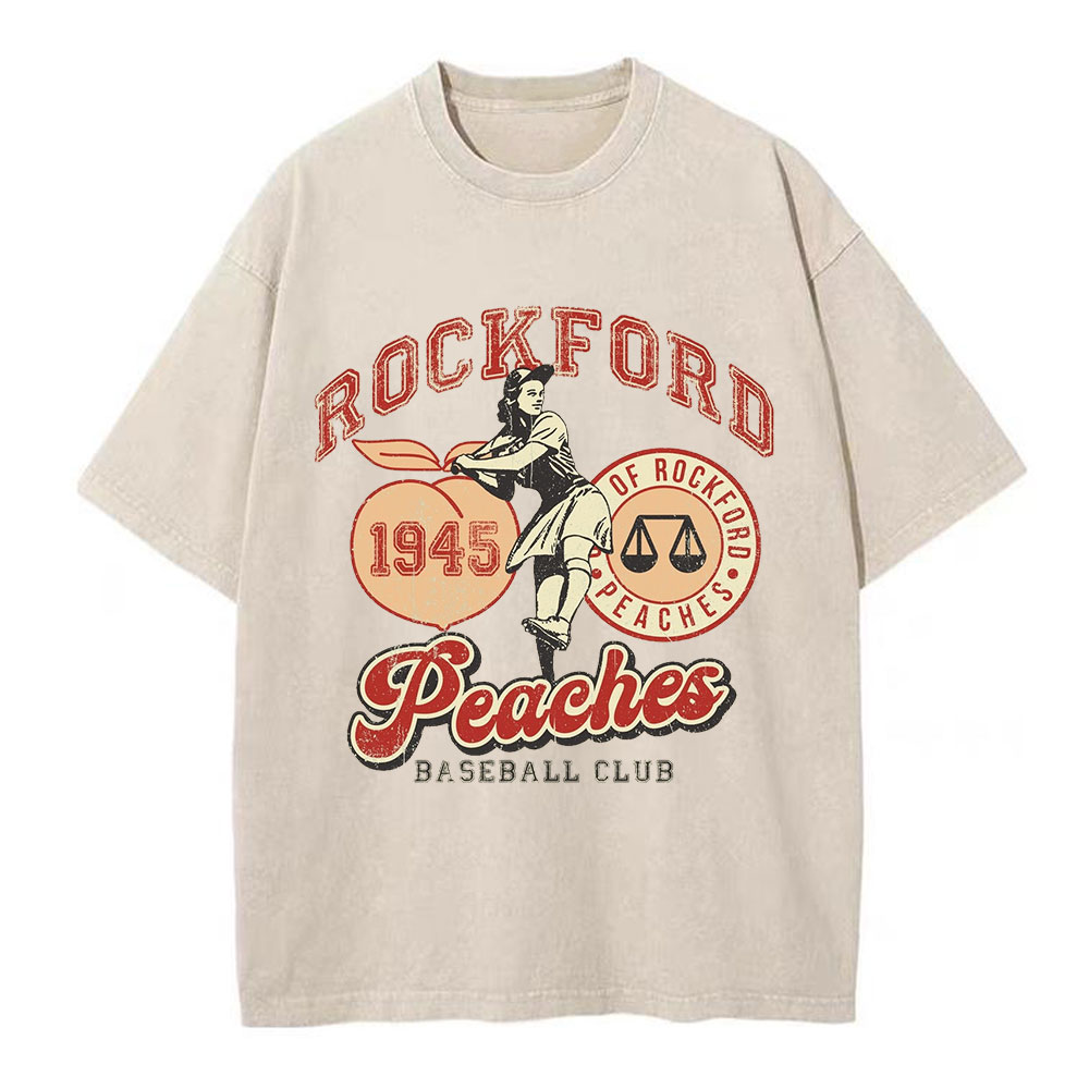 Rockford Peaches Baseball Washed T-Shirt